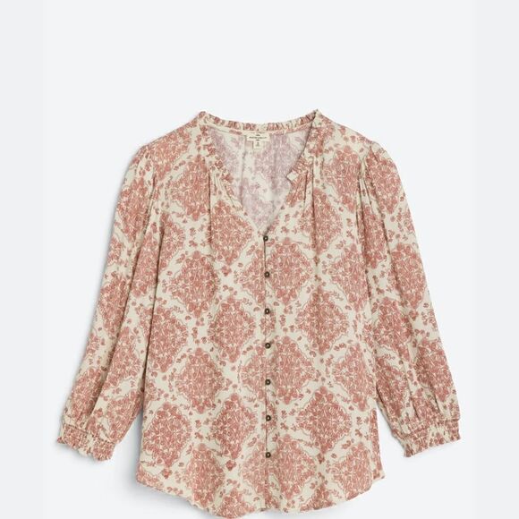 MASON & BELLE
Tierra Smocked Sleeve Top Pink Small Stitch Fix Nwt - Picture 3 of 6